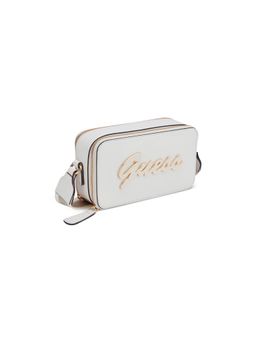 Guess - Cream Solid Zipper Crossbody Bag