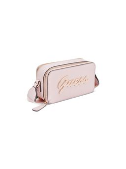 Guess - Pink Solid Zipper Crossbody Bag