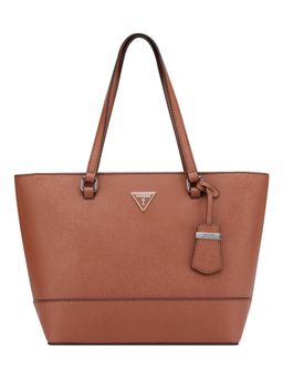 Guess - Brown Solid Viviette Carryall Tote Bag