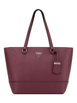 Guess - Maroon Solid Viviette Carryall Tote Bag