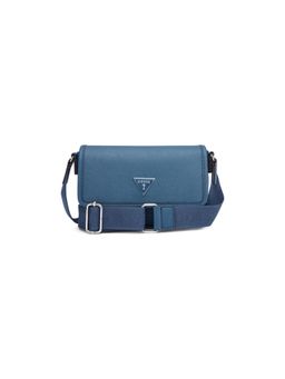 Guess - Navy Blue Solid Magnetic Snap Crossbody Bag