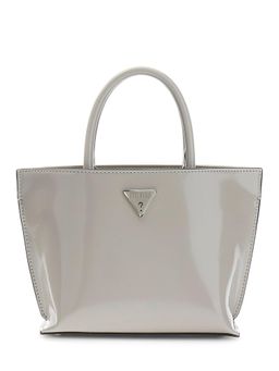 Guess - Grey Solid Zipper Tote Bag