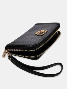 Guess - Black Printed Zipper Wallet