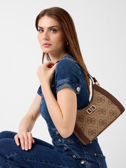 Guess - Brown Printed Shoulder Bag