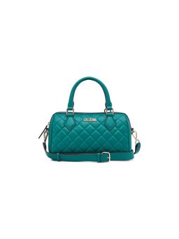 Guess - Teal Textured Satchel Bag with Detachable Strap