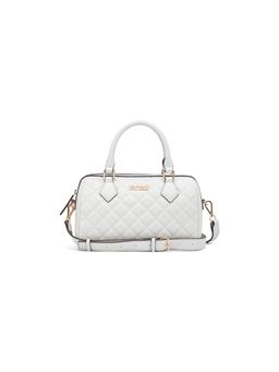 Guess - White Textured Satchel Bag with Detachable Strap