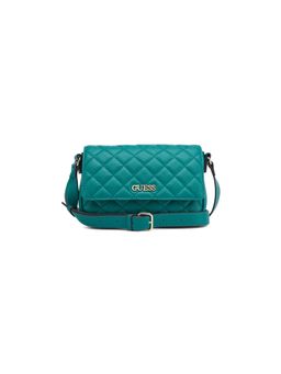 Guess - Teal Textured Magnetic Snap Crossbody Bag