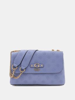 Guess - Blue Textured Magnetic Snap Crossbody Bag