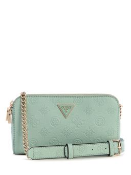Guess - Green Textured Zipper Crossbody Bag