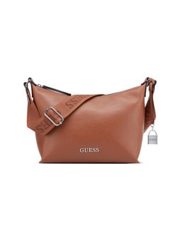Guess - Brown Solid Zipper Shoulder Bag