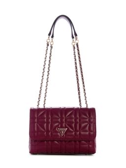Guess - Maroon Textured Magnetic Snap Crossbody Bag