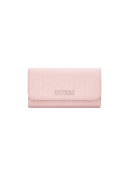 Guess - Pink Printed Snap Button Tri-Fold Wallet