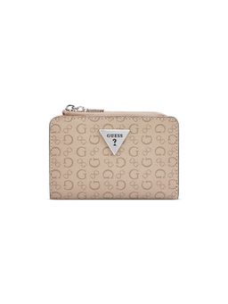 Guess - Beige Printed Zipper Wallet