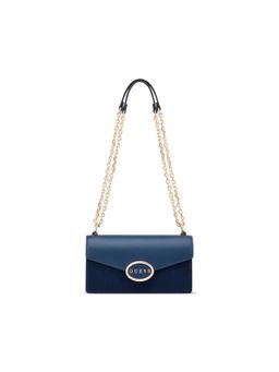 Guess - Navy Blue Solid Magnetic Snap Crossbody Bag