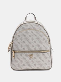 Guess - Grey Printed Zipper Manhattan Backpack