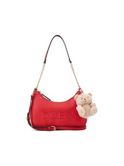 Guess - Red Solid Zipper Crossbody Bag