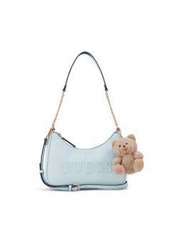 Guess - Blue Solid Zipper Crossbody Bag