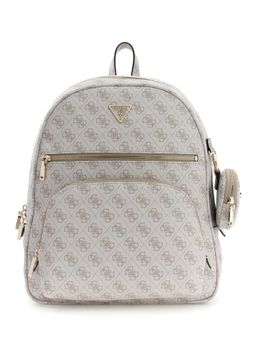 Guess - Grey Printed Zipper Power Play Tech Backpack with Pouch