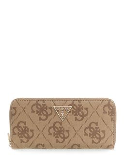 Guess - Beige Printed Zipper Wallet
