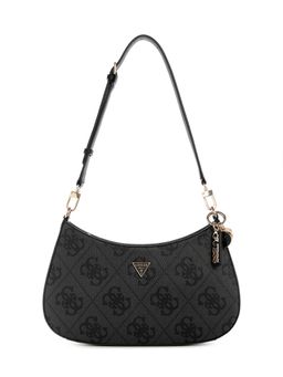 Guess - Grey Printed Zipper Shoulder Bag