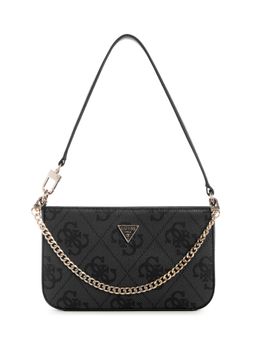 Guess - Black Printed Zipper Shoulder Bag
