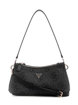 Guess - Black Printed Magnetic Snap Crossbody Bag