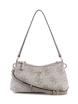 Guess - Beige Printed Magnetic Snap Crossbody Bag