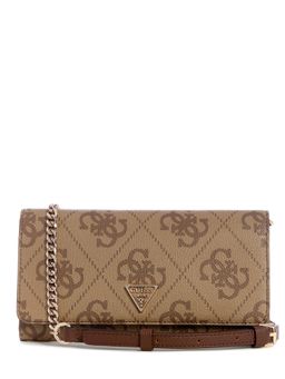 Guess - Brown Printed Magnetic Snap Mini Crossbody Bag