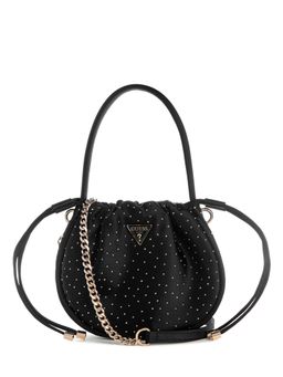 Guess - Black Embellished Drawstring Elsie Shoulder Bag with Detachable Strap
