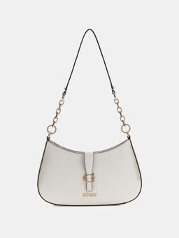 Guess - Off White Solid Zipper Shoulder Bag