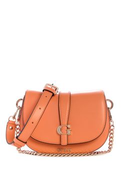 Guess - Orange Solid Magnetic Snap Crossbody Bag