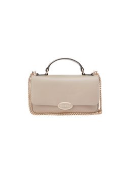 Guess - Beige Solid Magnetic Crossbody Bag