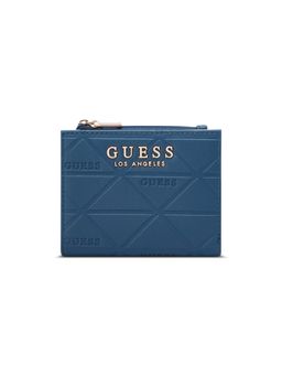 Guess - Navy Blue Textured Snap Button Bi-Fold Wallet