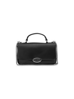Guess - Black Solid Magnetic Snap Crossbody Bag