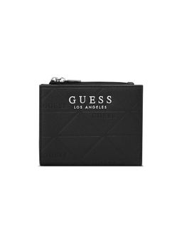 Guess - Black Textured Snap Button Bi-Fold Wallet