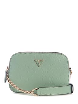 Guess - Green Textured Zipper Crossbody Bag