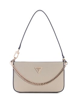 Guess - Beige Solid Zipper Shoulder Bag