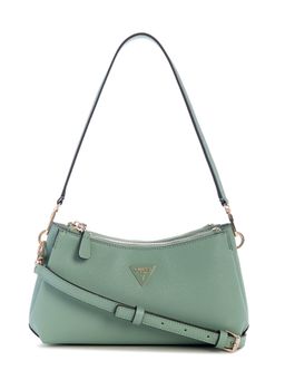Guess - Green Solid Zipper Noelle Crossbody Bag