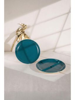 Freedom Tree - Solaire Handcrafted Teal Division Platter & Side Plate