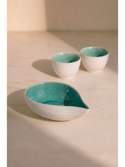 Freedom Tree - Handcrafted Emerald Green Ceramic Salad Bowl & Katoris