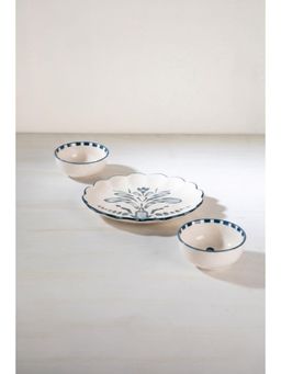 Freedom Tree - Montane Handpainted Teal Ceramic Side Plate & Katoris
