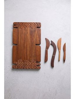 Freedom Tree - Walnut Sheesham Cheese Board & Wooden Cheese Knives