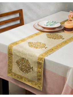 Fabindia - Yellow Bela Printed Cotton Table Runner (S)