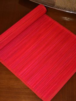 DHARINI - Red Bamboo Table Runner (M)