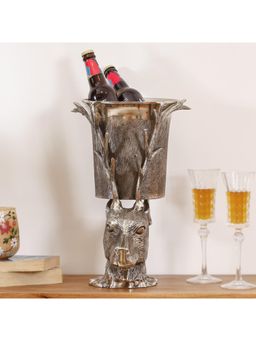 CASA DECOR - Gold Metal Champagne Cooler Table Decor Stag Wine Bottle Chiller