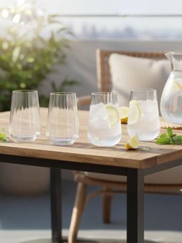 Dartington - Premium Crystal Tall Tumbler Glasses - (Pack of 4) 400ml Each