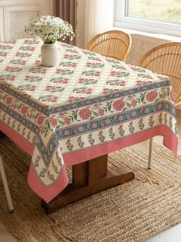 Urban Space - Amberjaal Pink Cotton Dining Table Cover