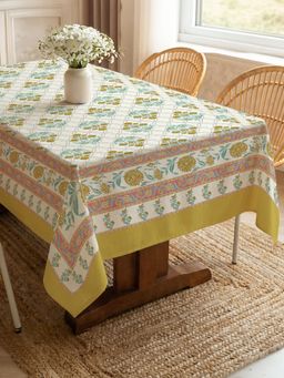 Urban Space - Amberjaal Yellow Cotton Dining Table Cover