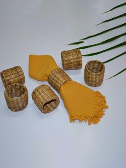 DHARINI - Water Hyacinth Napkin Rings (Pack of 6)