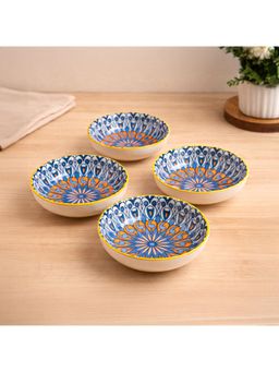 Voncasa - Round Ceramic Microwave Safe Chutney Bowls 90ml Each (Pack of 4)